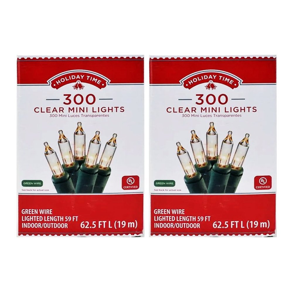 Holiday Time 600 (150x4) Clear Mini Lights Green Wire 125 FT Indoor Outdoor
